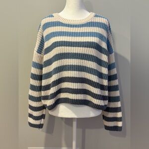 Francesca’s - Scarlett Multi Stripe Ombre Blues Pullover Women’s Sweater